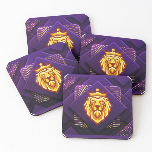 Item preview, Gold lion brand logo in golden pattern designed and sold by SKMAXX.