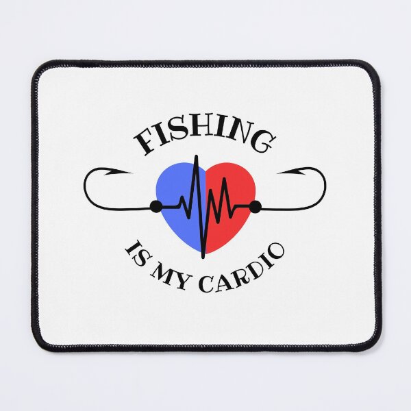 Item preview, Fishing is my cardio, fishing hook heartbeat design designed and sold by Auntieck.