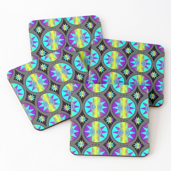 Item preview, Sun Flower Coin Pattern Teal Yellow Purple Gradient designed and sold by SaraMargolis.