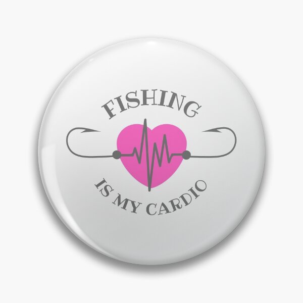 Item preview, Fishing is my cardio, fishing hook heartbeat design designed and sold by Auntieck.