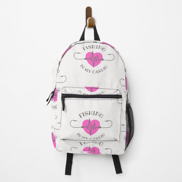 Vista previa del artículo con la obra «La pesca es mi cardio, diseño de latido del corazón con anzuelo de pesca», diseñado y vendido por Auntieck.
