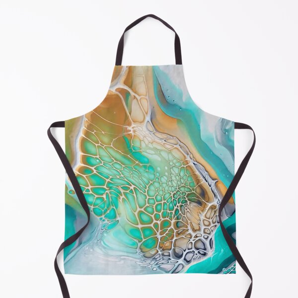 Item preview, Beautiful Green And Gold Lagoon Inspired Abstract Fluid Art Acrylic Pour Painting designed and sold by CrystalCoast.