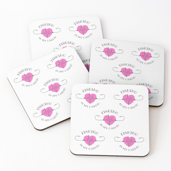 Item preview, Fishing is my cardio, fishing hook heartbeat pattern design designed and sold by Auntieck.