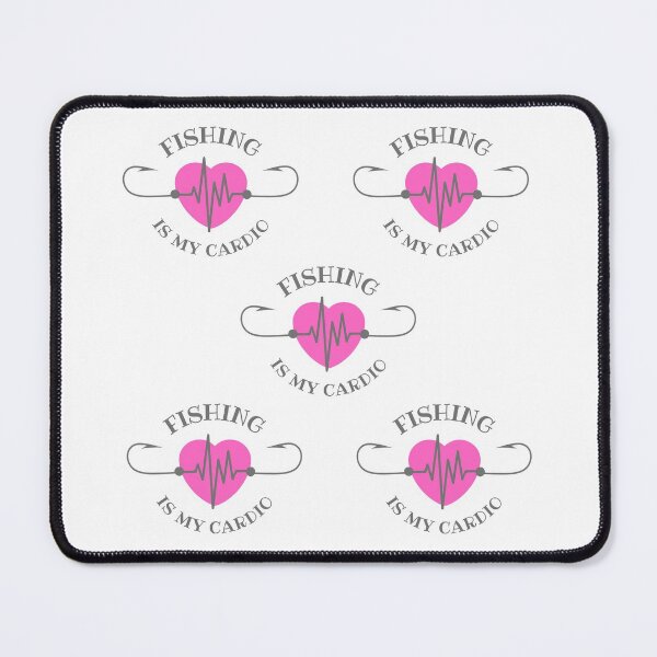 Item preview, Fishing is my cardio, fishing hook heartbeat pattern design designed and sold by Auntieck.