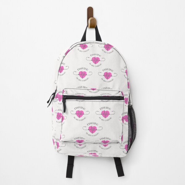 Vista previa del artículo con la obra «La pesca es mi cardio, diseño de patrón de latidos del corazón de anzuelo de pesca», diseñado y vendido por Auntieck.