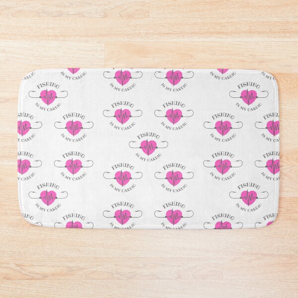 Item preview, Fishing is my cardio, fishing hook heartbeat pattern design designed and sold by Auntieck.