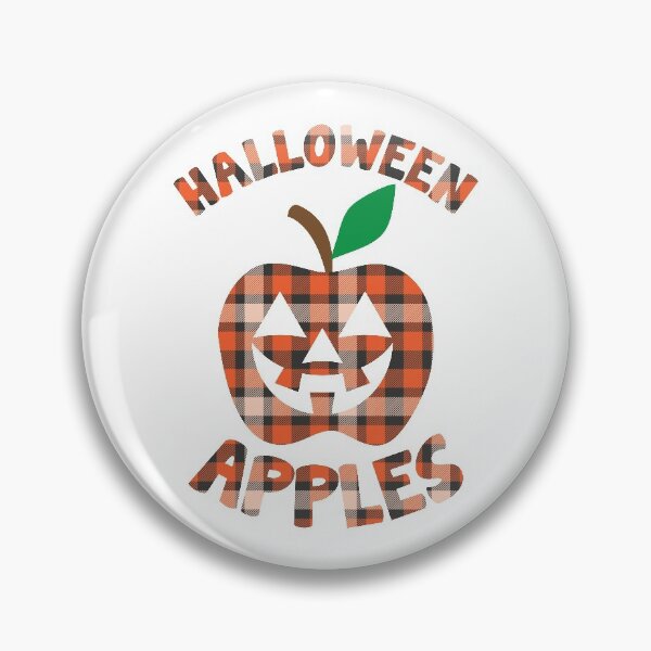 Item preview, Halloween Apples Scary Face | Checkered Plaid Pattern Apple designed and sold by GravitiTees.
