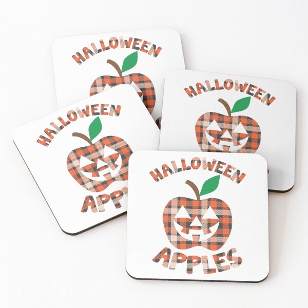 Item preview, Halloween Apples Scary Face | Checkered Plaid Pattern Apple designed and sold by GravitiTees.