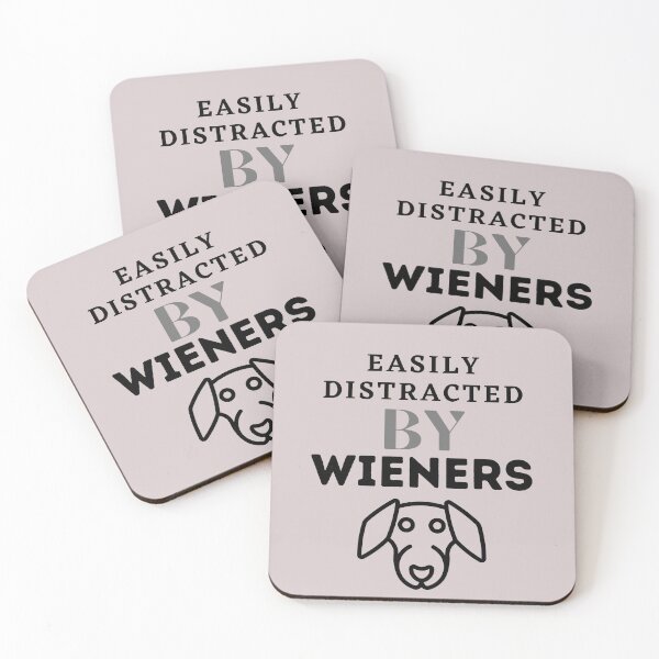 Item preview, Easily Distracted By Wieners Funny Dachshund designed and sold by smart Mahdi.