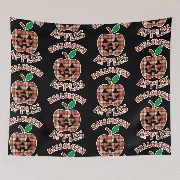 Item preview, Halloween Apples Scary Face | Plaid Checkered Pattern Apple designed and sold by GravitiTees.