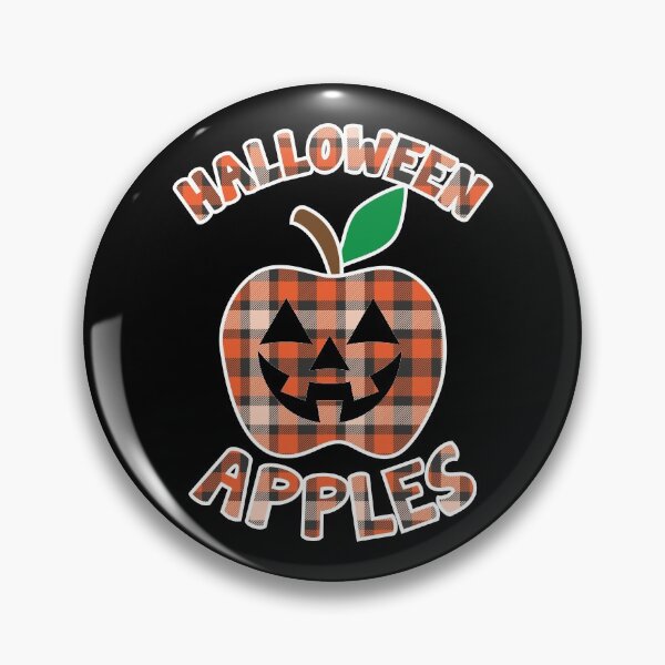Item preview, Halloween Apples Scary Face | Plaid Checkered Pattern Apple designed and sold by GravitiTees.