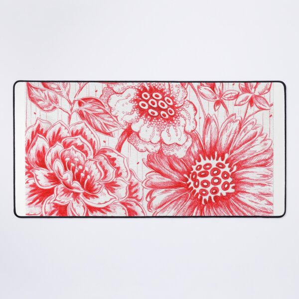 Item preview, "Red Mystery" Wildflower Floral Ink Drawing designed and sold by Michelebuttons.