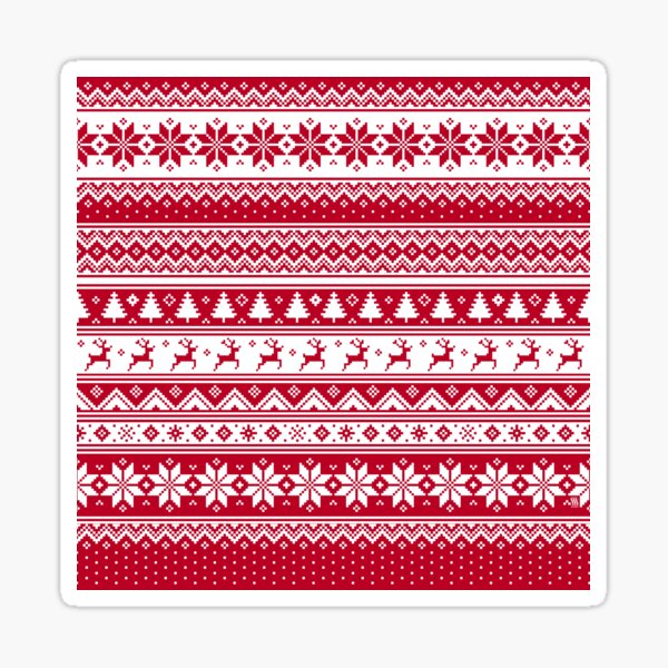 Nordic - Scandinavian Christmas Red1 Sticker