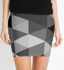 Grey scale triangle pattern Mini Skirt