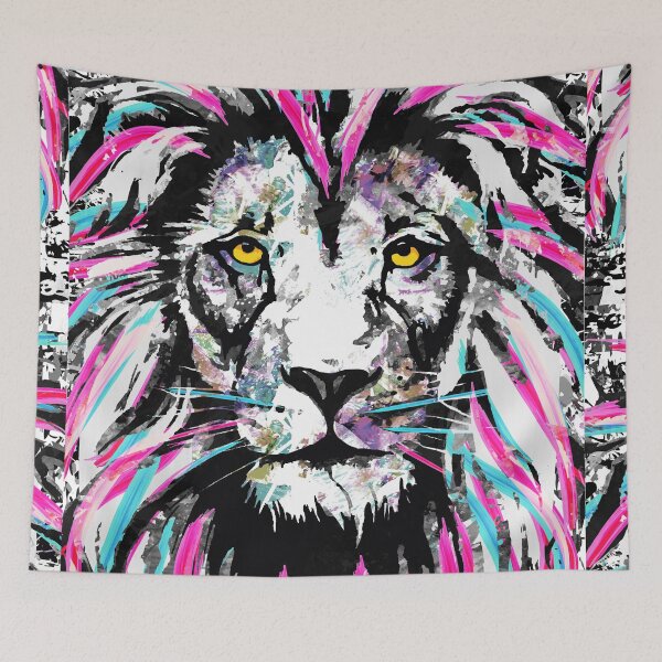 Item preview, Pink Lion Head - Blue Lion by Tigazprint designed and sold by BigWildKiwi.