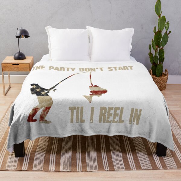 Item preview, The party don’t start til I reel in American flag - funny fishing quote designed and sold by Designs Of all kinds.