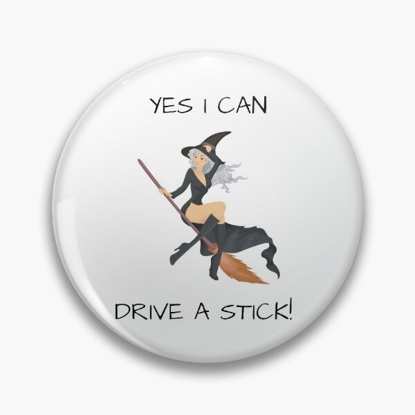Item preview, Yes I Can Drive A Stick, Pretty Witch Flying On A Broom, Halloween Design designed and sold by MamaSweetea.