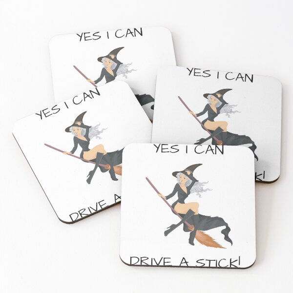 Item preview, Yes I Can Drive A Stick, Pretty Witch Flying On A Broom, Halloween Design designed and sold by MamaSweetea.