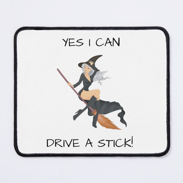 Item preview, Yes I Can Drive A Stick, Pretty Witch Flying On A Broom, Halloween Design designed and sold by MamaSweetea.