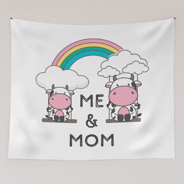 Item preview, Cow Aesthetic - Me And Mom - Cute Rainbow  designed and sold by crazycollective.