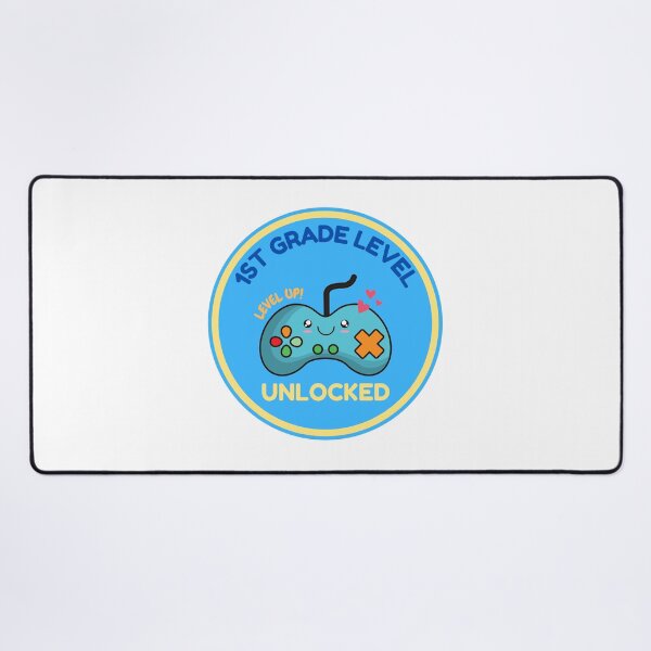 Item preview, First Grade Level Unlocked Blue - Funny Back to School Gaming designed and sold by Teetee94.
