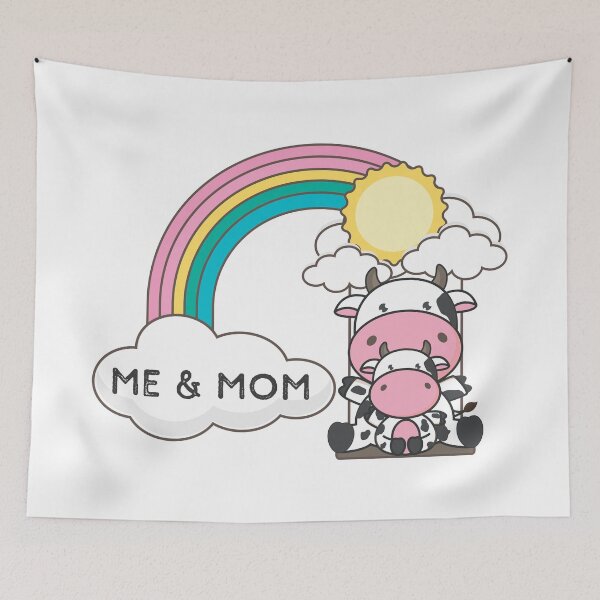 Item preview, Cow Aesthetic - Me And Mom - Cute Rainbow  designed and sold by crazycollective.