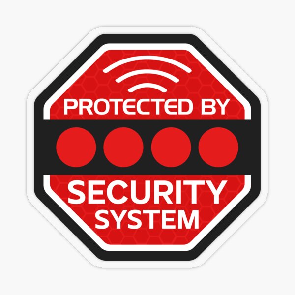 Security System Sign Sticker Transparent Sticker