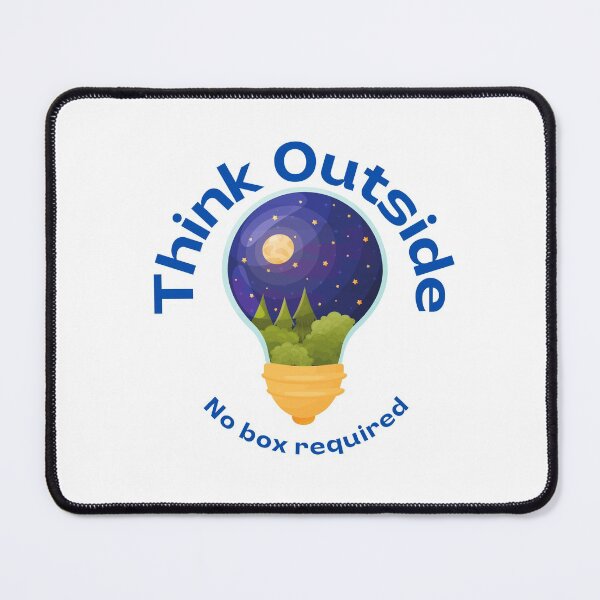 Item preview, Think Outside No Box Required Light Bulb Design Black - Curious Science Outdoorsy Inspirational designed and sold by Teetee94.