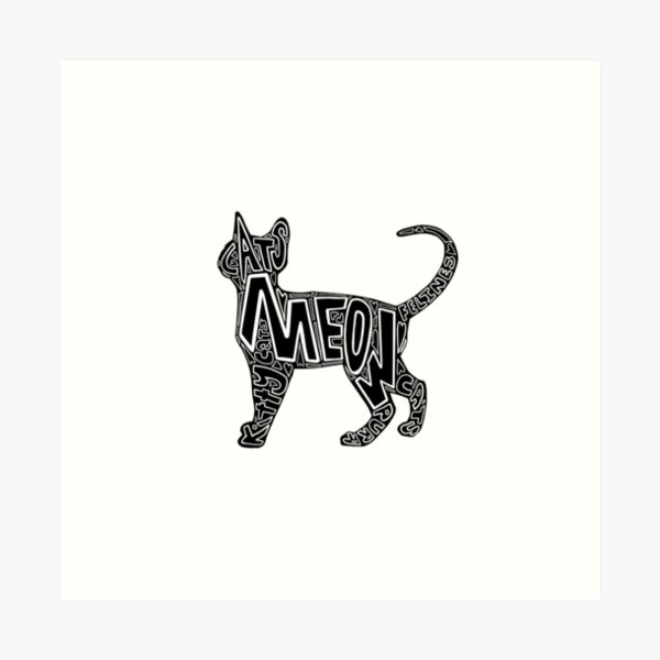 Cat Word Art Prints for Sale | Redbubble Cat Word Art Prints for Sale | Redbubble