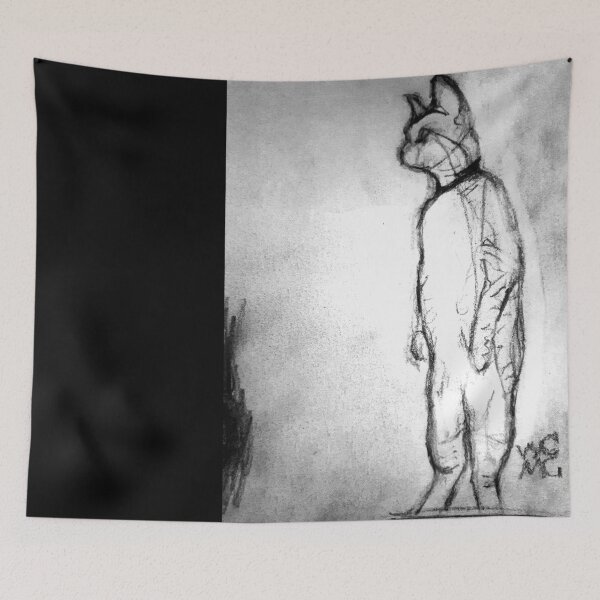 Item preview, Thinking Funny Cat Graphite On Paper Sketch - Cat Rulez designed and sold by ViewerEqualsPhoton.