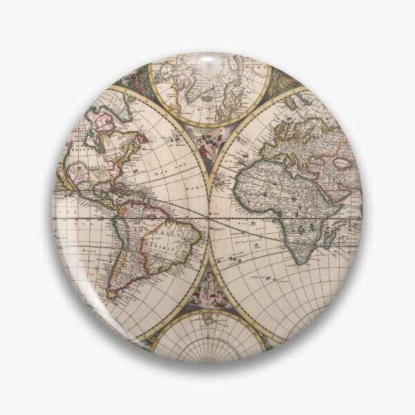 Item preview, Vintage Map of the World in 1682 designed and sold by ganje.