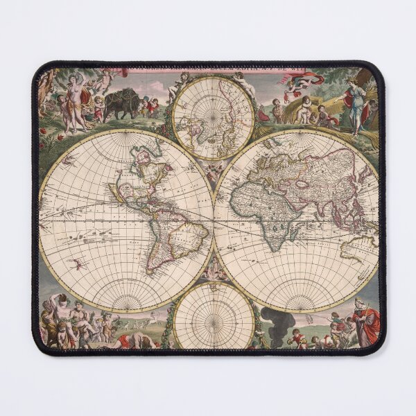 Item preview, Vintage Map of the World in 1682 designed and sold by ganje.