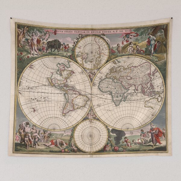 Item preview, Vintage Map of the World in 1682 designed and sold by ganje.