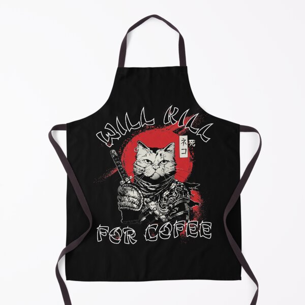 Item preview, Samurai Cat "Kill for Coffee" designed and sold by AoraDesign.