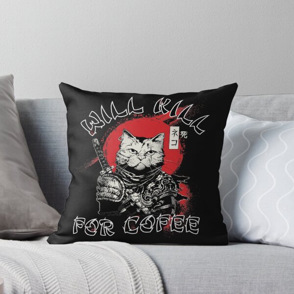 Item preview, Samurai Cat "Kill for Coffee" designed and sold by AoraDesign.