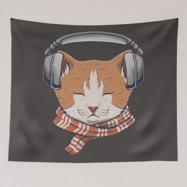 Item preview, Chill Cat, the music lover designed and sold by OutofFocusShop.