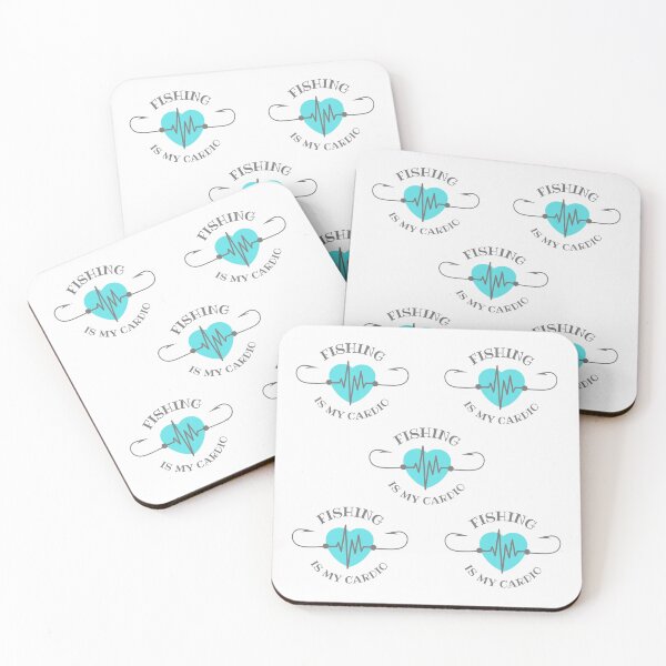 Item preview, Fishing is my cardio, fishing hook heartbeat pattern design designed and sold by Auntieck.