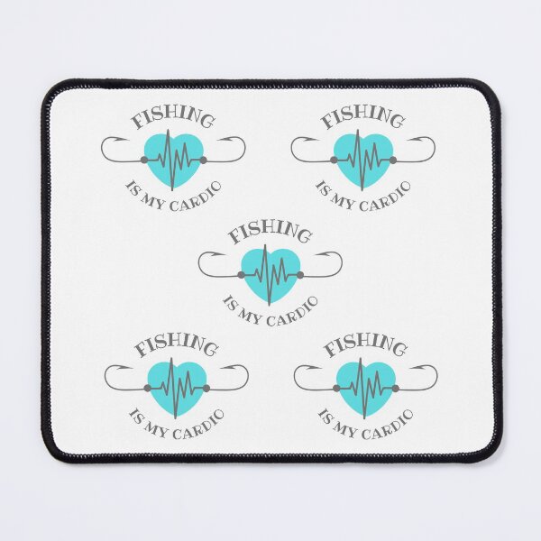 Item preview, Fishing is my cardio, fishing hook heartbeat pattern design designed and sold by Auntieck.