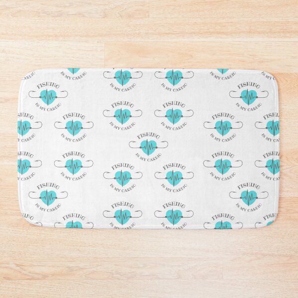 Item preview, Fishing is my cardio, fishing hook heartbeat pattern design designed and sold by Auntieck.