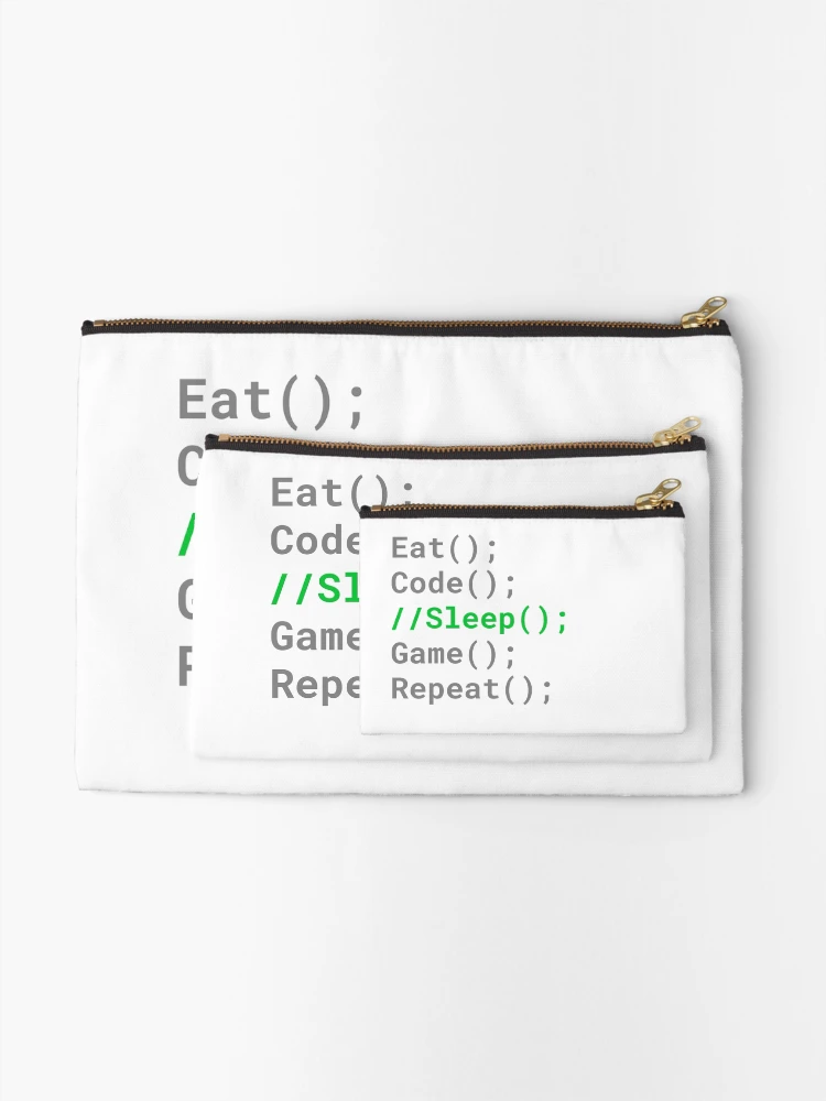 Thumbnail 2 of 4, Zipper Pouch, Computer Geek Eat, Code, Sleep, Game, Repeat designed and sold by ComputerGeeksTs.