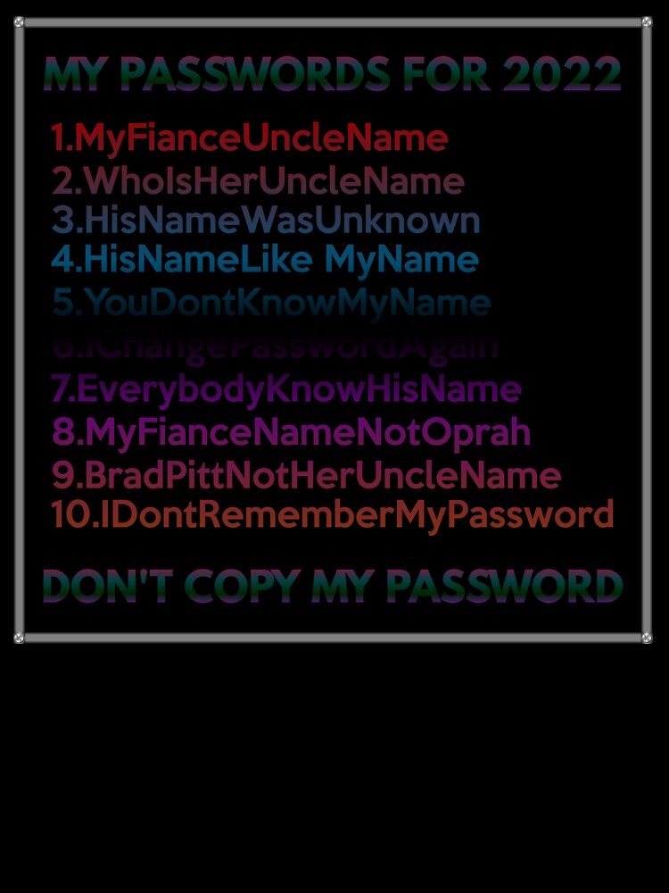Thumbnail 7 of 7, Oversized T-Shirt, My Passwords For 2022 designed and sold by VkScript.