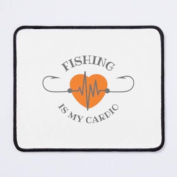 Item preview, Fishing is my cardio, fishing hook heartbeat design designed and sold by Auntieck.