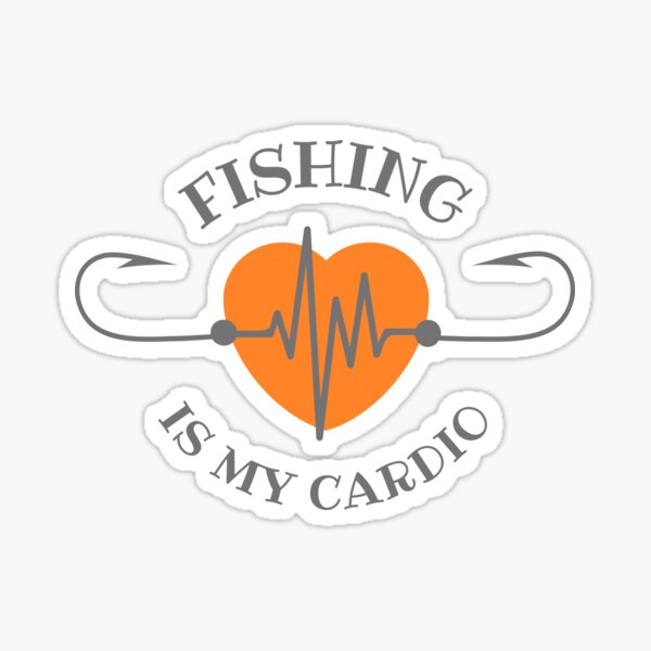 Fishing Hook Heartbeat Decal  Sticker (Small Sizes) – Design Style