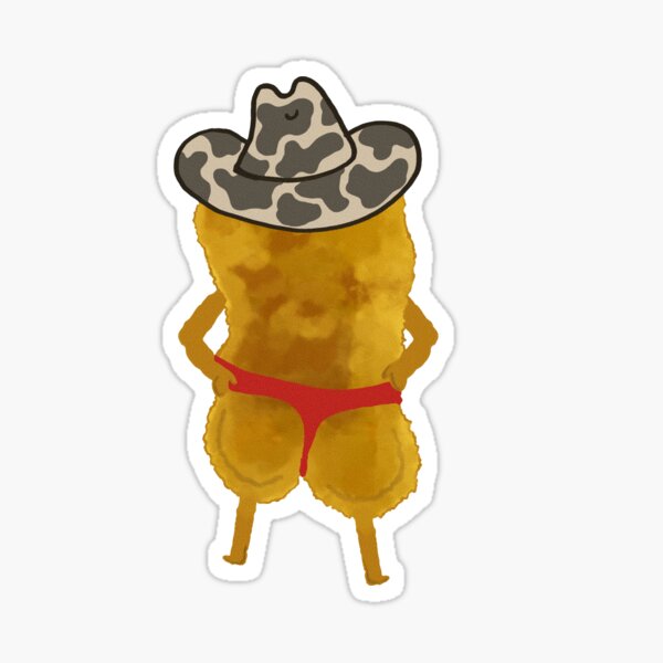 "Chicken nugget cowboy " Sticker for Sale by Underthesunmoon Redbubble