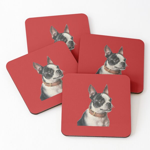 Item preview, Cute Vintage Boston Terrier Dog with Collar designed and sold by RedThorThreads.