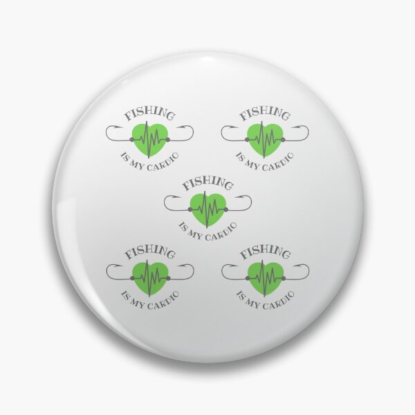 Item preview, Fishing is my cardio, fishing hook heartbeat pattern design designed and sold by Auntieck.