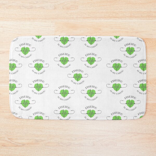 Item preview, Fishing is my cardio, fishing hook heartbeat pattern design designed and sold by Auntieck.