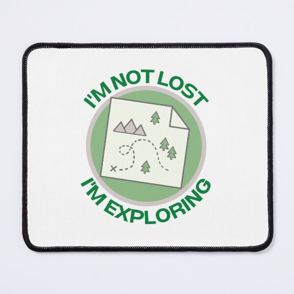 Item preview, Im not lost Im exploring map black - Camping, hiking, travelling quote designed and sold by Teetee94.