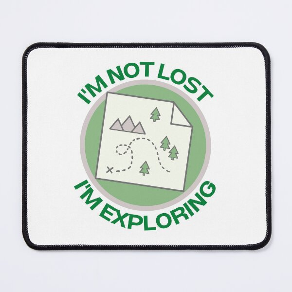 Item preview, Im not lost Im exploring map white - Camping, hiking, travelling quote designed and sold by Teetee94.