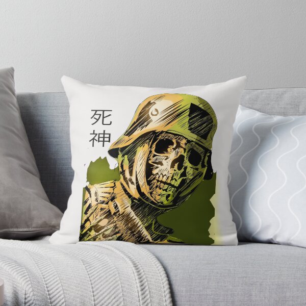 halloween scary skeleton soldier gift T-shirt Throw Pillow